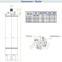 İmpo - 10''  Dalgıç Motoru - 180 HP (132 Kw) - Yıldız Üçgen