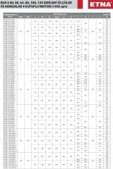 Etna EILR4 40-200/0,55 kW - 1450 devir Kuru Rotorlu Sir. Pom.