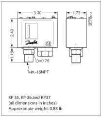 Danfoss KP5  (8-32 Bar) 060-117166 - Presostat