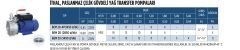 Bem 20 Sıvı Gıda Pompası 0,6 HP - 2850 dev/dak - 18 metre