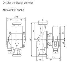 Wilo Atmos Pico 15/1-6 Sir. Pompası -130 mm- 1/2''