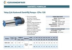 Grandfar  5CPm 120  - Yatay Çok Kad. Pompa 1,5 HP