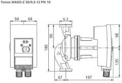 Wilo Yonos MAXO-Z 30/0,5-12 Bronz Gövdeli Fre. Konvertörlü ReSirkülasyon Pompası - 11/4''