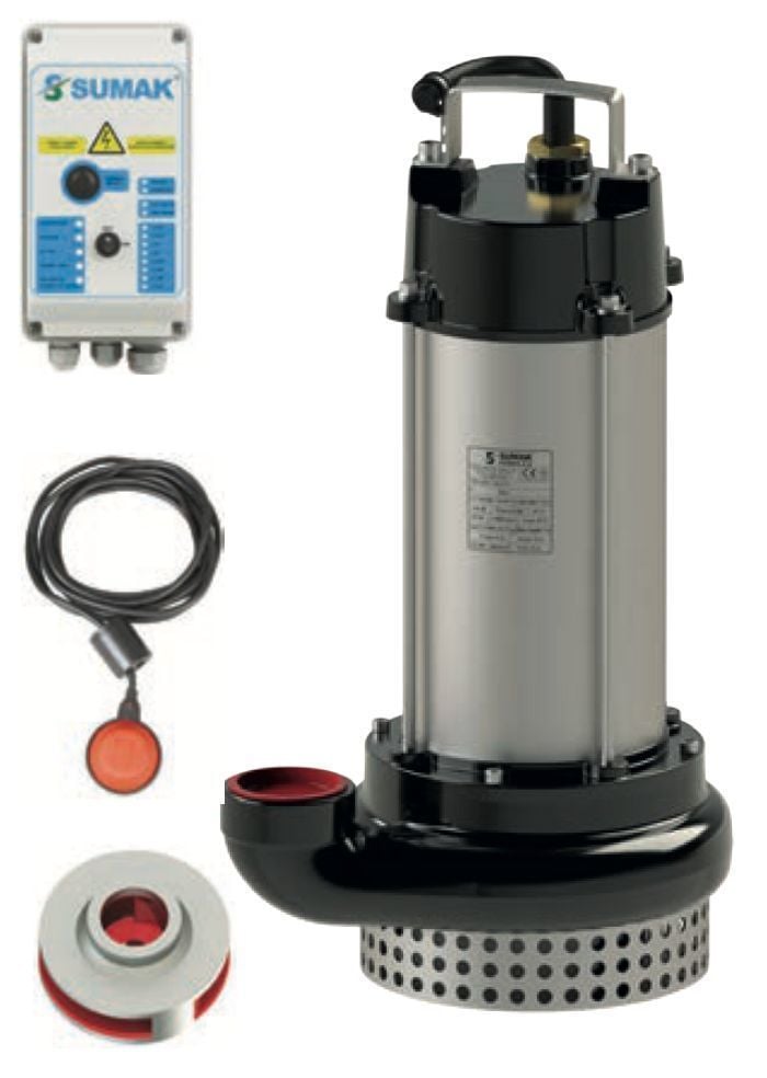 Sumak SDT30/2-Y Pasl. Çelik Drenaj Dalgıç  3 HP - 27 metre/380V