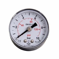 Moneks Manometre Ø63 - 0-10 Bar - Metal Gövdeli - Arkadan Çıkışlı 1/4''