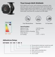 ETNA ECP BASIC 65-120F Fre. Konv. Sirkülasyon Pompası DN65-878 Watt