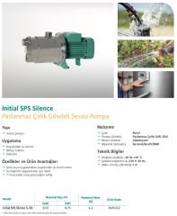 Wilo SPS Silence 5-58 Pas. Sessiz Pompa - 0,75 Hp