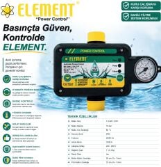 Element Hidromat – 1 mt Fişli Kablolu - Manometreli ELT