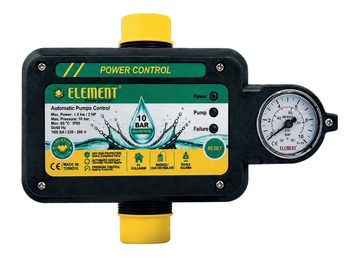 Element Hidromat – 1 mt Fişli Kablolu - Manometreli ELT