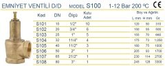 Ara Ayarlanabilir Yaylı Emniyet Ventili S104 -  1¼''