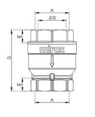 Mirox Çekvalf İç Diş Dik Tip Yaylı - 1/2'' - 15 mm