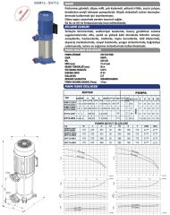 Sumak SHM12-300/6 Dikey Pompa 3Hp - 82 mss 220V